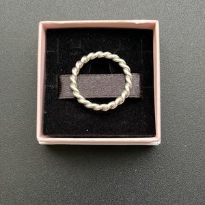 Pandora Silver Twist Swirling Ring Size 9